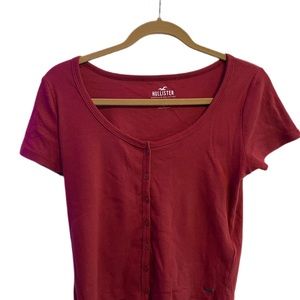 Button up crop top tee